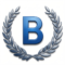 freepik blue b in roboto mono font with subtle bevel metal 67319